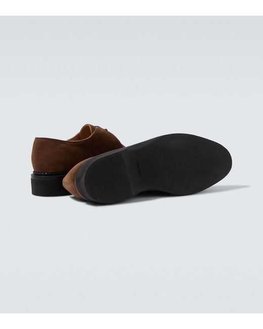 John Lobb Brown Ted Suede Oxford Shoes for men