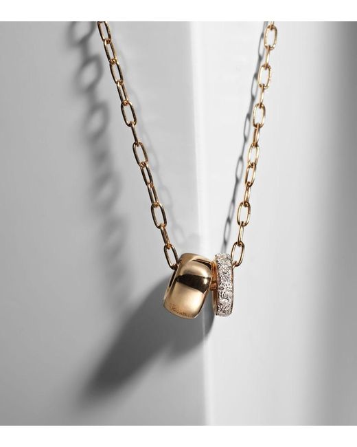 Pomellato White Iconica 18kt Gold Necklace With Diamonds