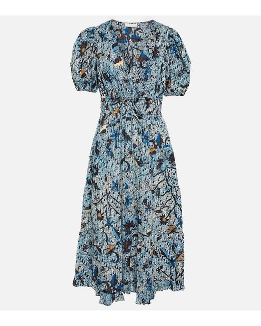 Abito Midi Thelma Con Stampa di Ulla Johnson in Blue