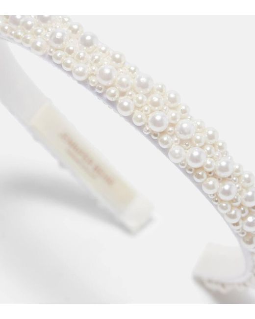 Cinta Para El Pelo Bria De Grogren Adornada Jennifer Behr de color White