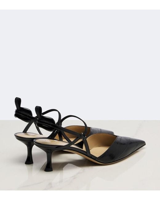 Fendi Black Very Colibri Leather Slingback Pumps