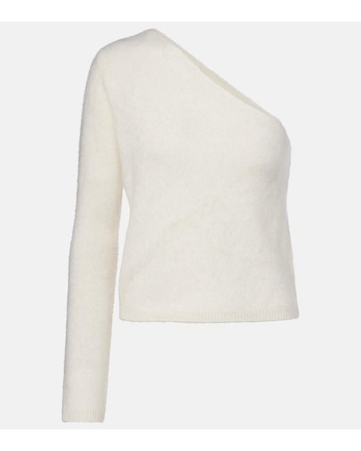 Lisa Yang White Dae One-Shoulder Cashmere Top