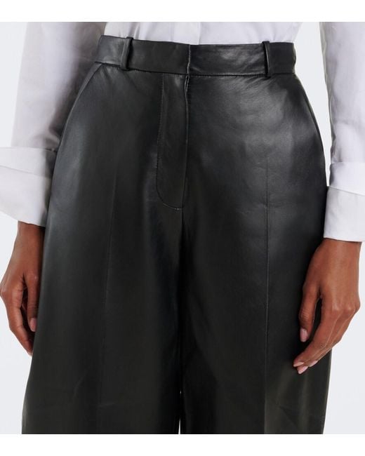 Altuzarra Black Bix Leather Tapered Pants