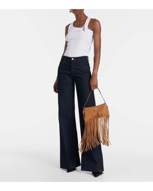 Coperni Brown Fringed Suede Shoulder Bag
