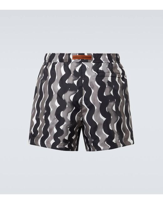 Zegna White Printed Swim Trunks for men