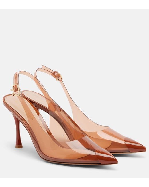 Gianvito Rossi Brown Diana Tpu Slingback Pumps
