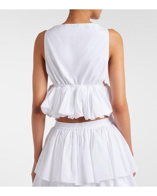 Alaïa White Peplum Cotton Top