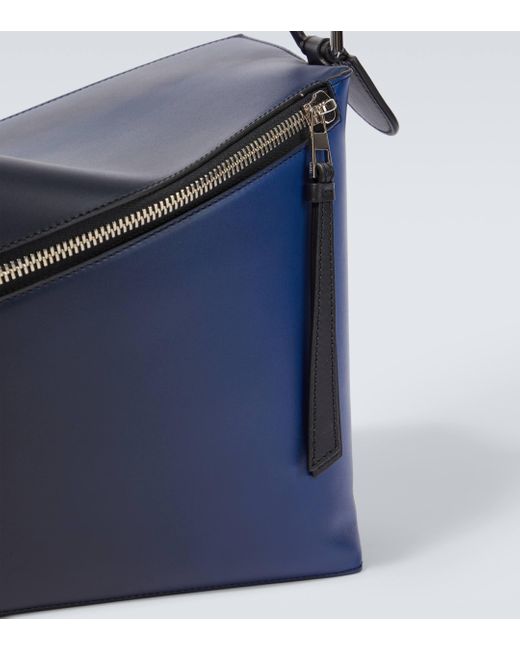 Loewe Blue Puzzle Large Leather Shoulder Bag for men