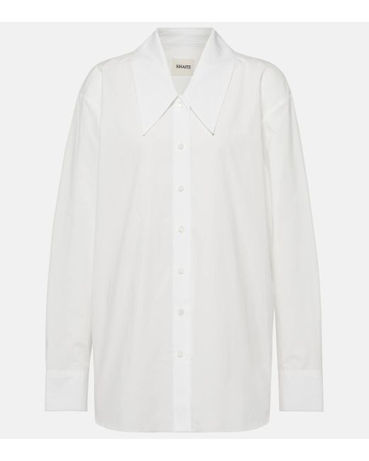 Khaite White Lago Cotton Poplin Shirt
