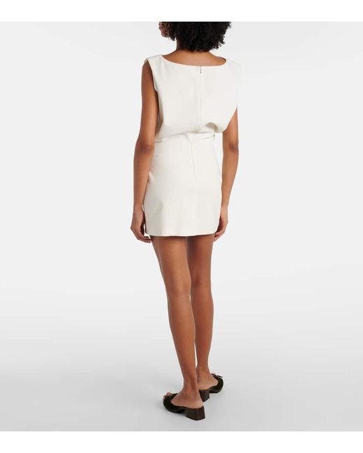 Khaite White Toma Cotton Canvas Minidress