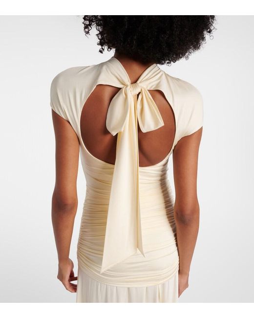Self-Portrait White Draped Jersey Gown