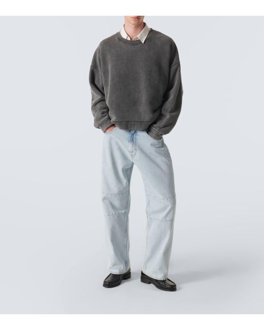Sweat-shirt en coton a logo Acne pour homme en coloris Gray