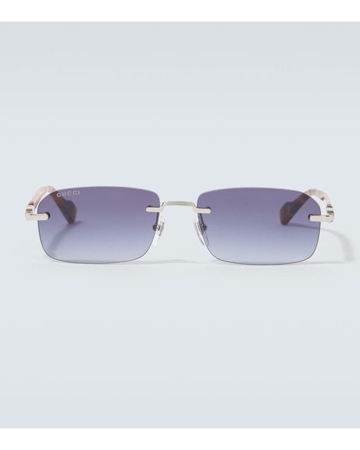Gucci Eckige Sonnenbrille in Blue für Herren