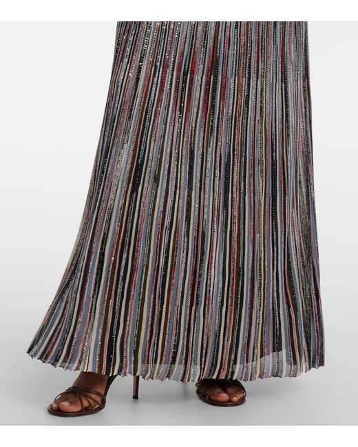 Missoni Multicolor Striped Lame Maxi Skirt