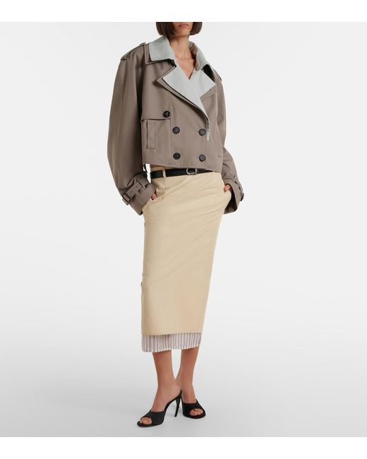 The Attico Natural Cotton-Blend Pencil Skirt