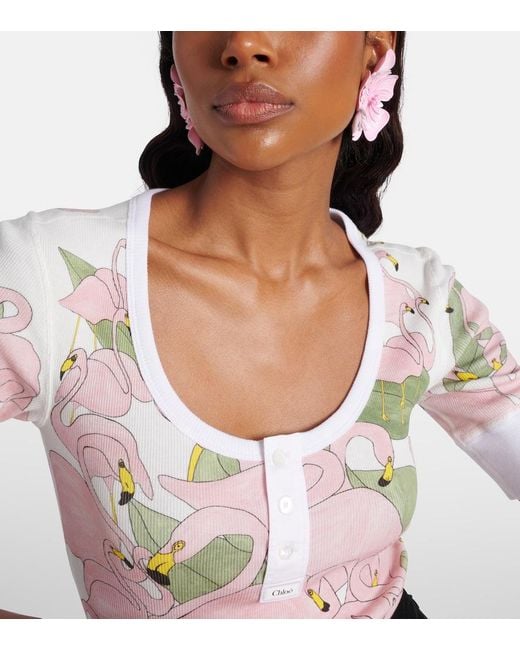 Chloé Pink Floral Clip-On Earrings