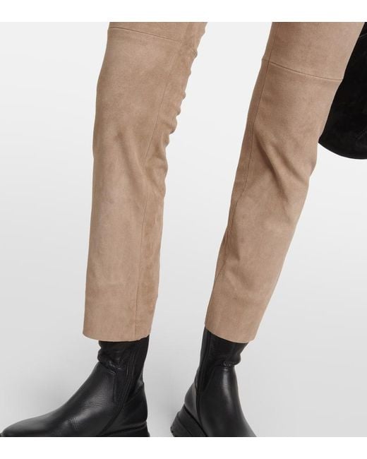 Pantalones slim Jacky de ante Stouls de color Natural