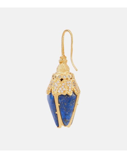 Zimmermann Blue Bloom Gold-plated Drop Earrings