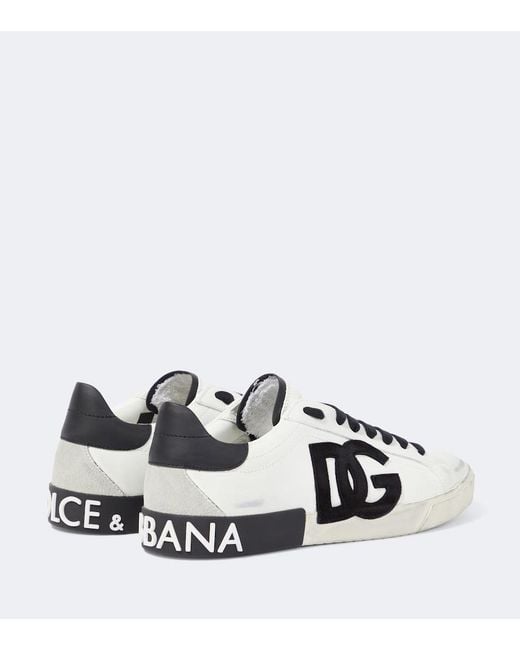 Dolce & Gabbana Metallic Dg Leather Sneakers for men