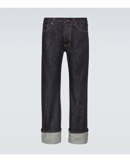 Alexander McQueen Low-Rise Straight Jeans in Blue für Herren
