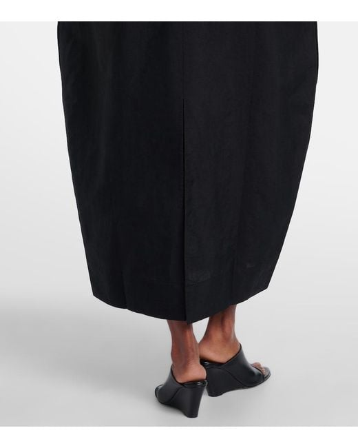 Rohe Black Linen And Silk-Blend Midi Dress