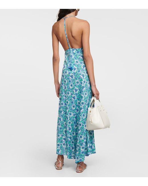 Poupette Blue Felicia Floral Maxi Dress