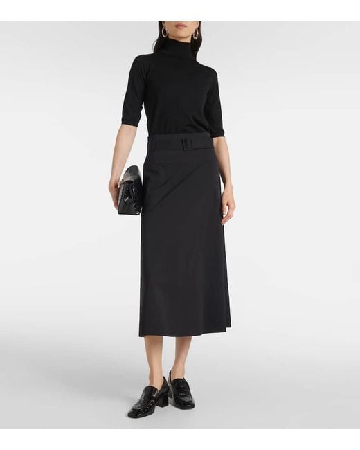 Max Mara Black Leisure Midirock Aus Jersey