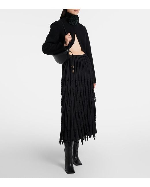 Alaïa Black Square Leather Knee-High Boots