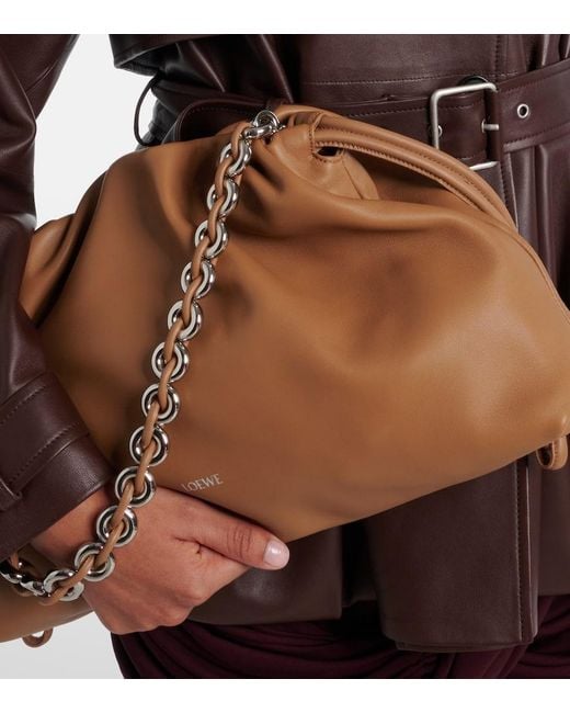 Loewe Brown Clutch Flamenco Large Aus Leder