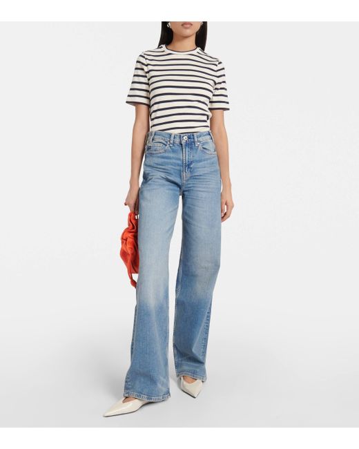 AG Jeans Blue New Baggy High-rise Wide-leg Jeans