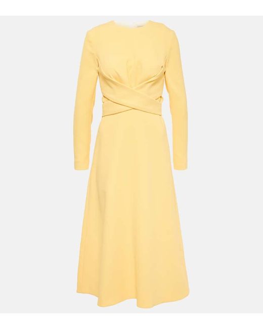 Emilia Wickstead Yellow Elta Crepe Midi Dress