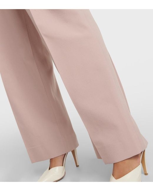 Victoria Beckham Pink High-Rise Wide-Leg Pants