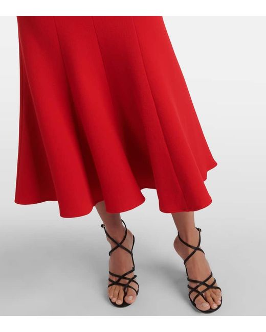 Roland Mouret Red Midikleid Aus Wolle
