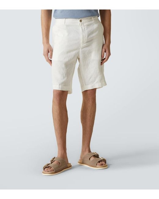 Bermudas De Lino Fedeli de hombre de color White