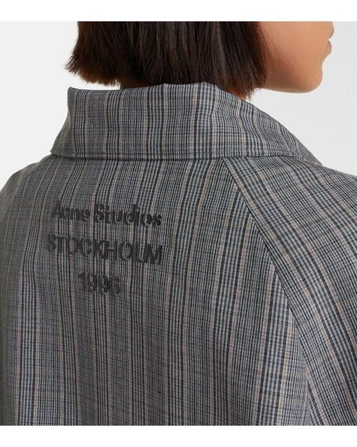 Acne Gray Checked Technical Jacket
