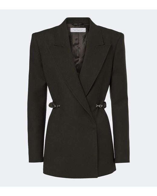 Gabriela Hearst Black Epona Chain-Detail Virgin Wool Blazer