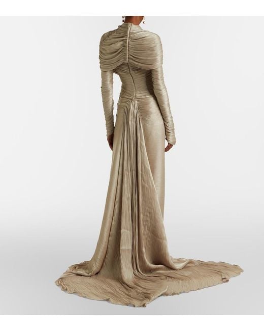 Marmar Halim Natural Ruched Gown