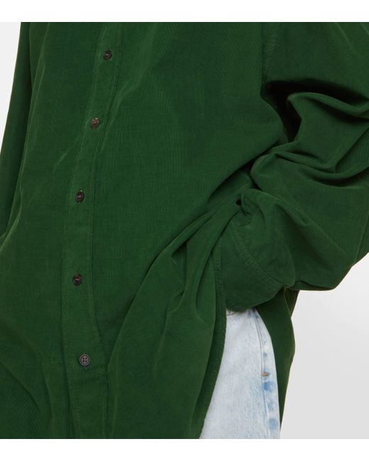 The Row Green Penna Cotton Corduroy Shirt