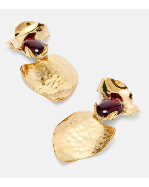 Saint Laurent Metallic Verzierte Clip-Ohrringe