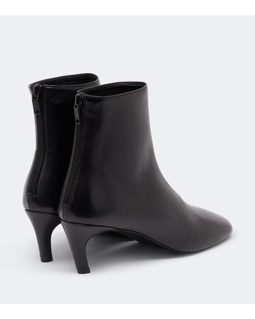 Totême Black Leather Ankle Boots