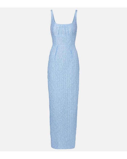 classy light blue dress Suz Embellished Dress In Blue Viscose Crepe main image 0