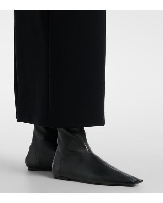 Khaite Black Marlene Leather Boots