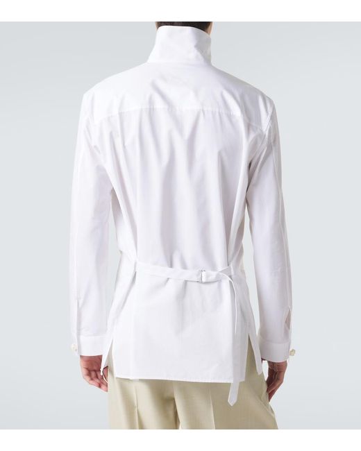 Bottega Veneta White Cotton Poplin Shirt for men