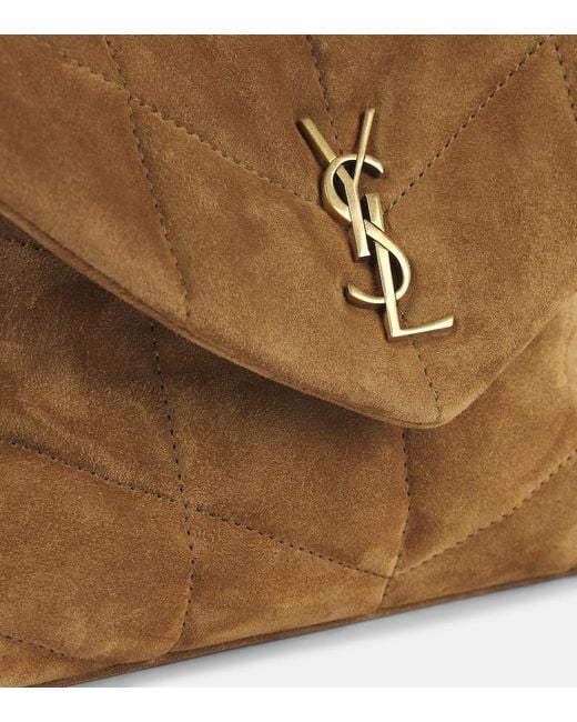 Saint Laurent Natural Loulou Toy Suede Shoulder Bag