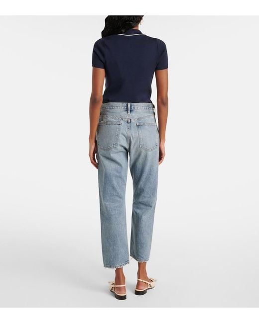 Agolde Blue Parker Mid-Rise Straight Jeans