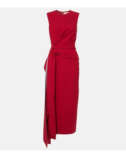 Roksanda Red Elham Draped Crepe Midi Dress