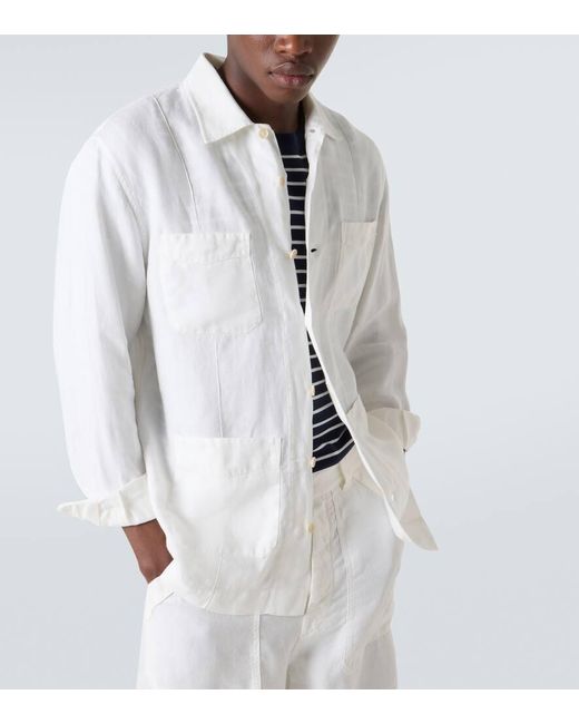 Brunello Cucinelli White Linen Shirt for men