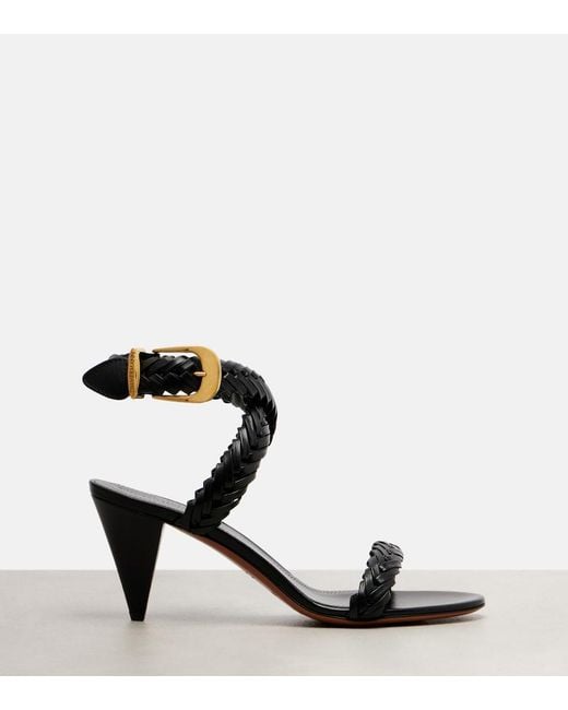 Zimmermann Black Helix 75 Braided Leather Sandals