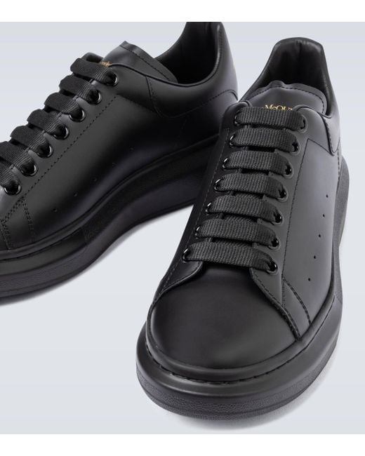 Alexander McQueen Black Oversized Leather Sneakers for men