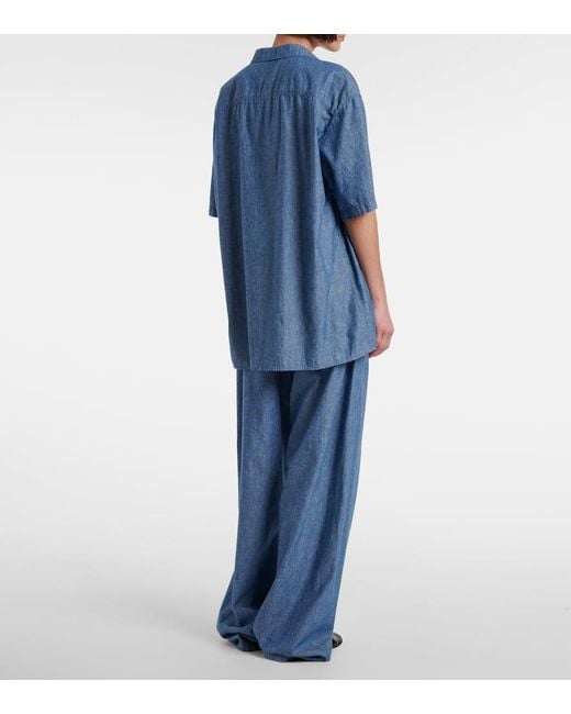 The Row Blue Jorge Cotton Chambray Shirt